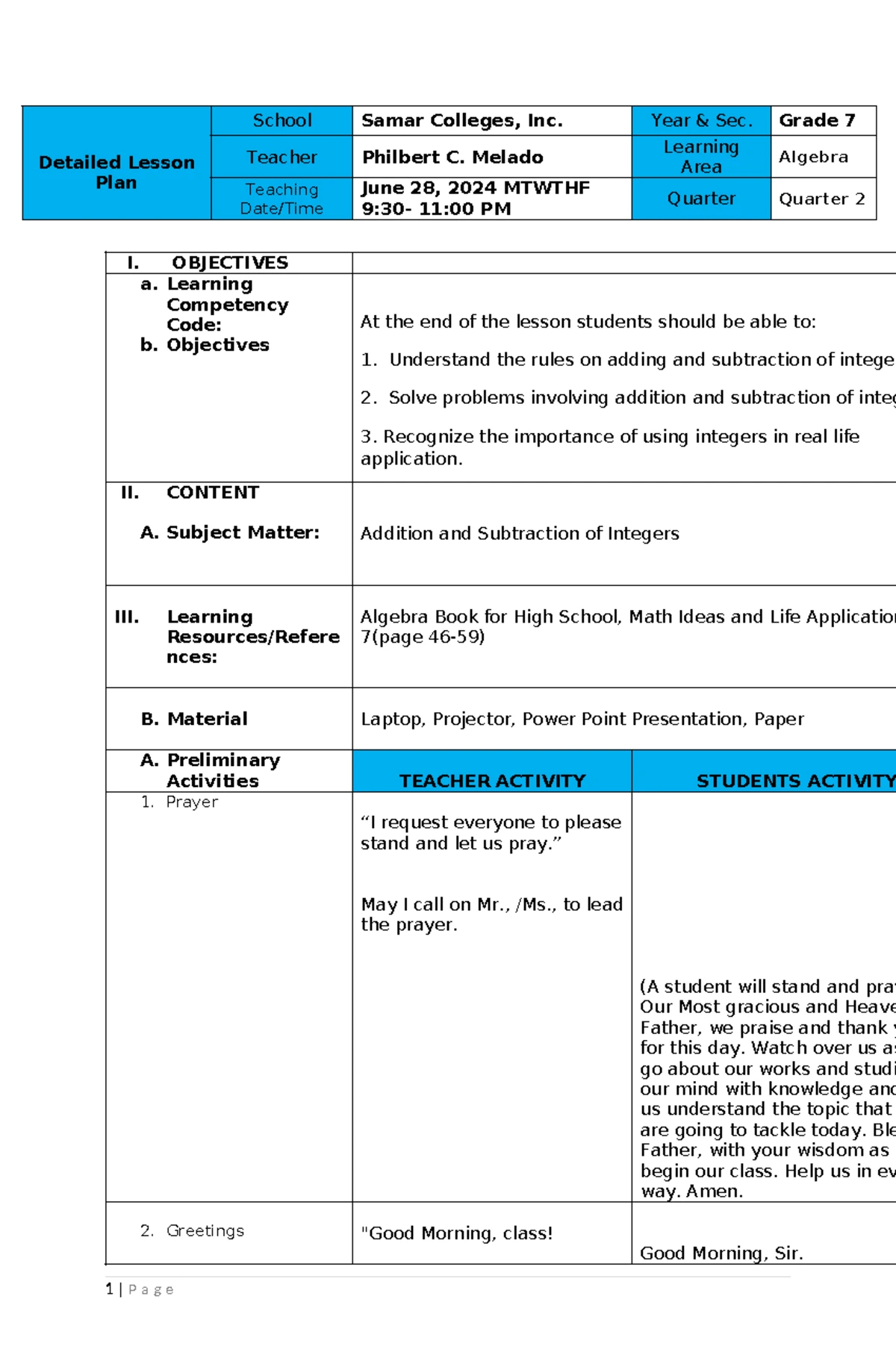 General Mathematics Grade 11 Lesson Plan: Gross vs. Net Pay Analysis ...