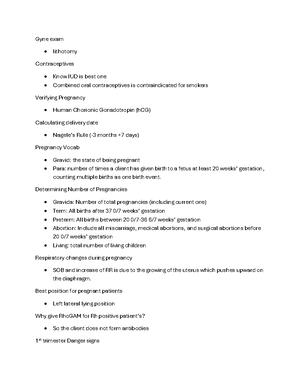 OB Exam 3 Review - Most tested and important content highlighted - OB ...