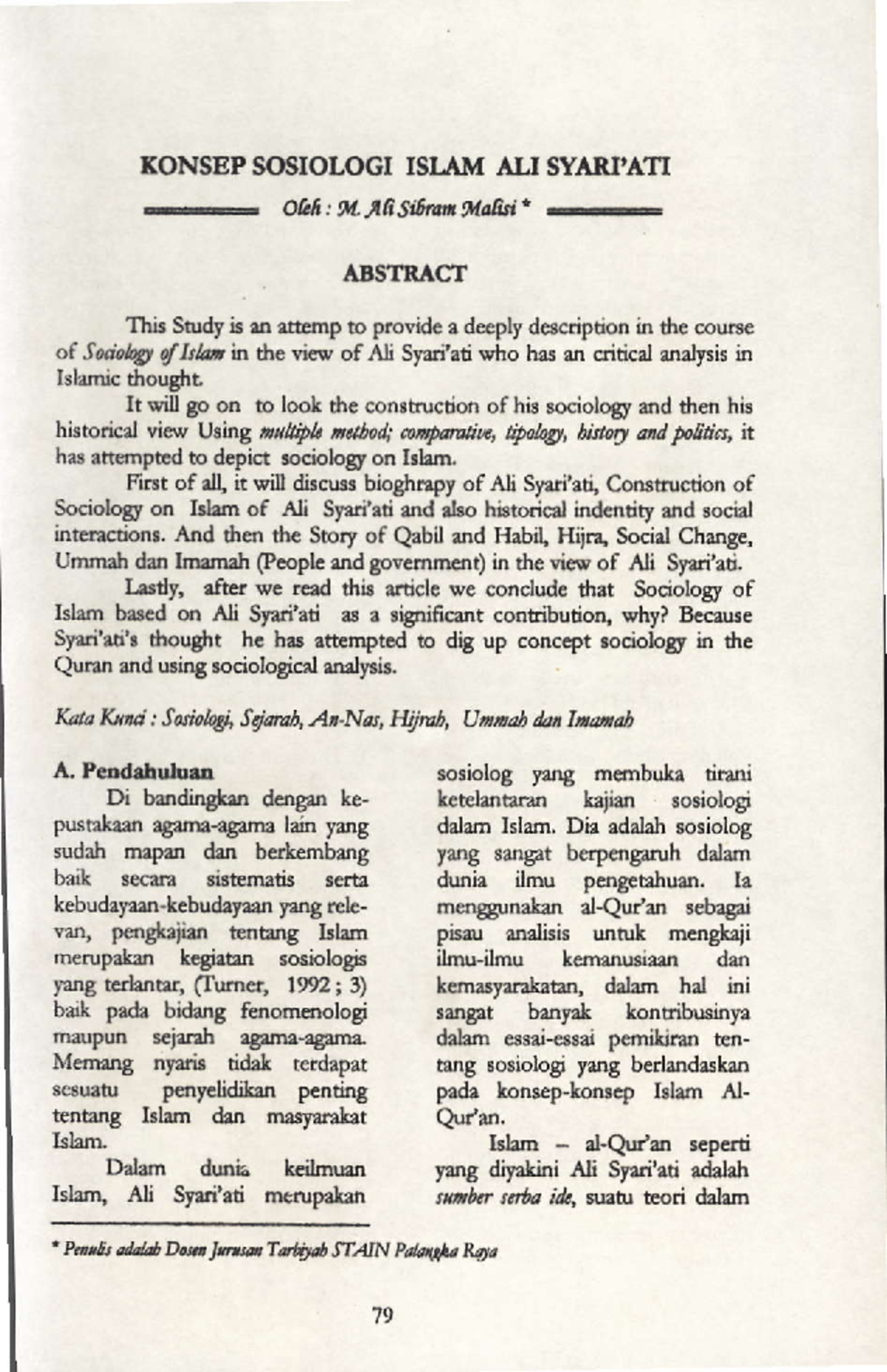Ali Syari'ati's Sociological Concepts in Islam: Analysis & Insights ...