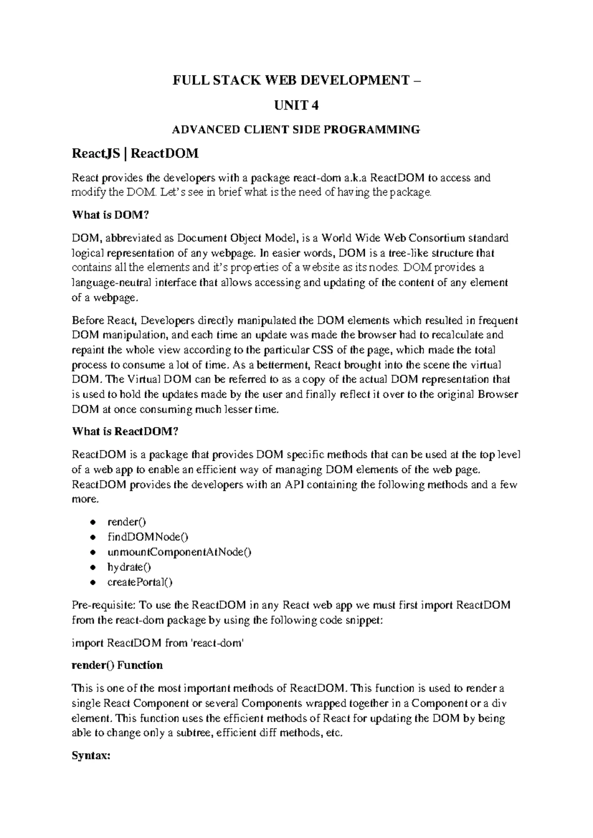 FULL Stack WD - UNIT 5 - Cloud App Implementation Notes - Studocu