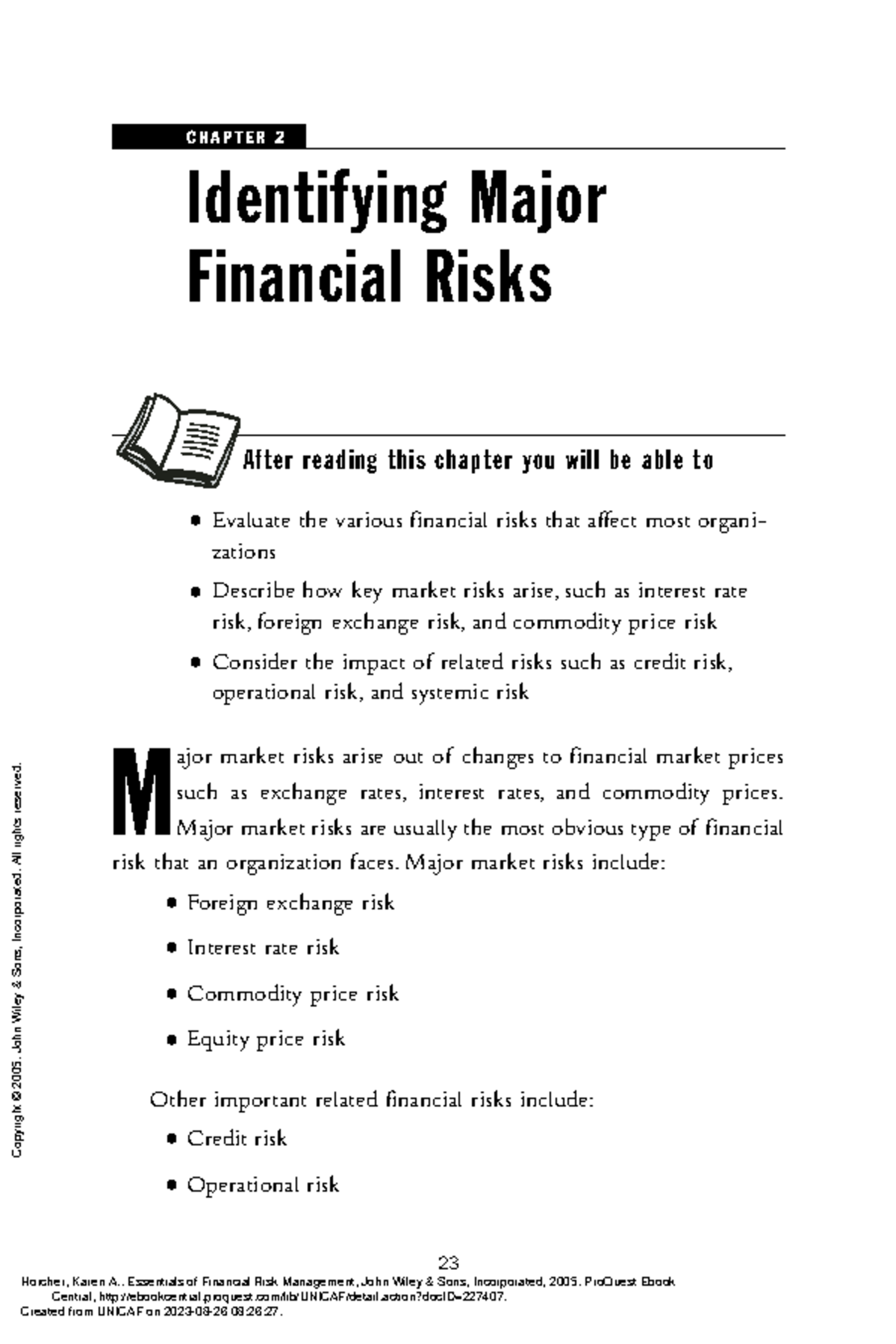 Essentials of Financial Risk Management - Chapter 2: Major Risks ...