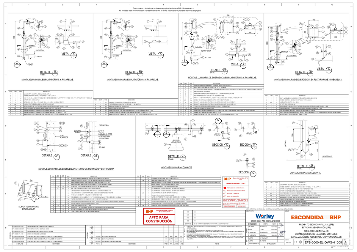 Montaje de Luminarias de Emergencia en Estructuras - EFS-0000-EL-DWG-41005 - Document Preview