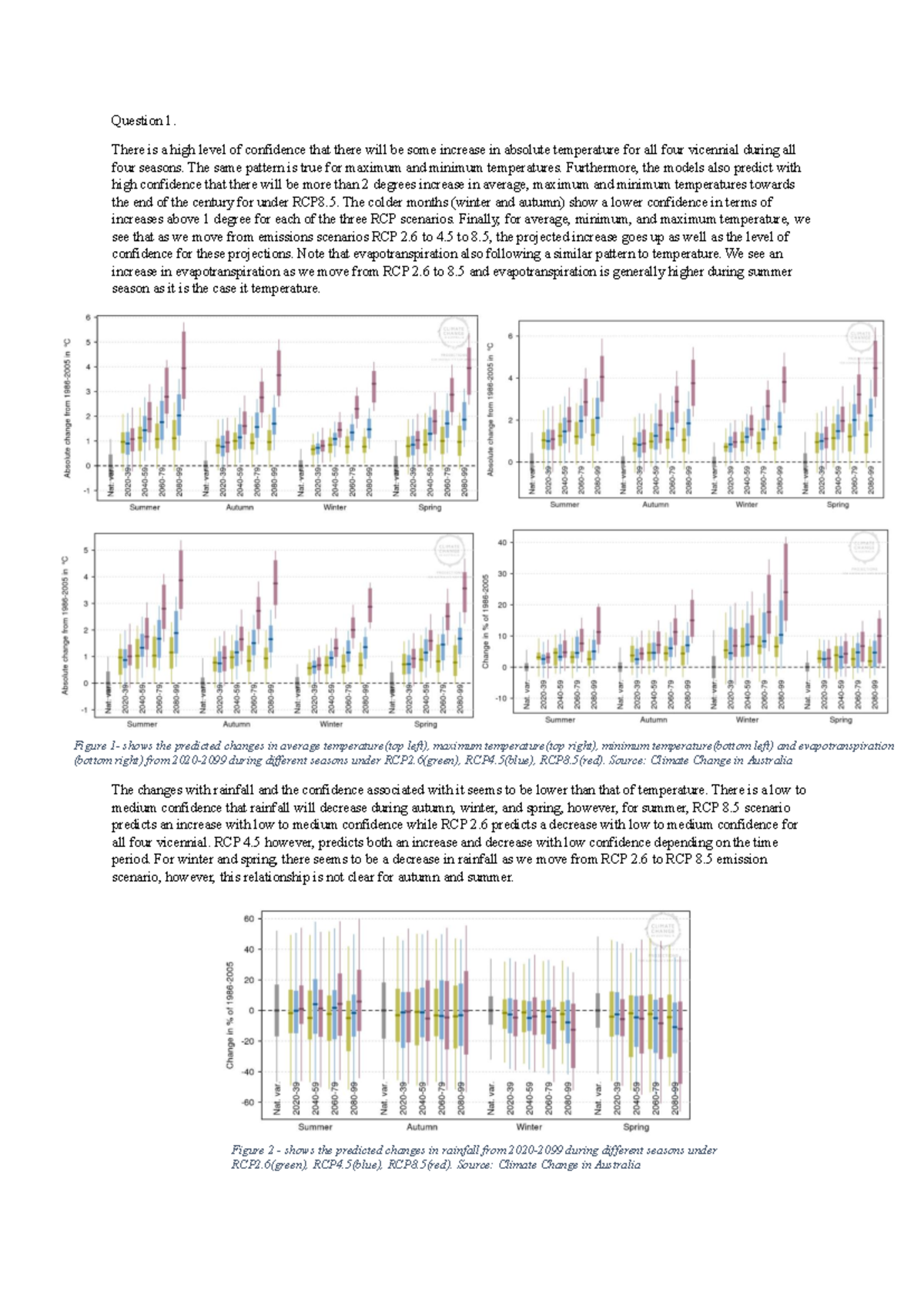 Climate Change Predictions Analysis: Assignment 1 for CLIM2002 - Studocu