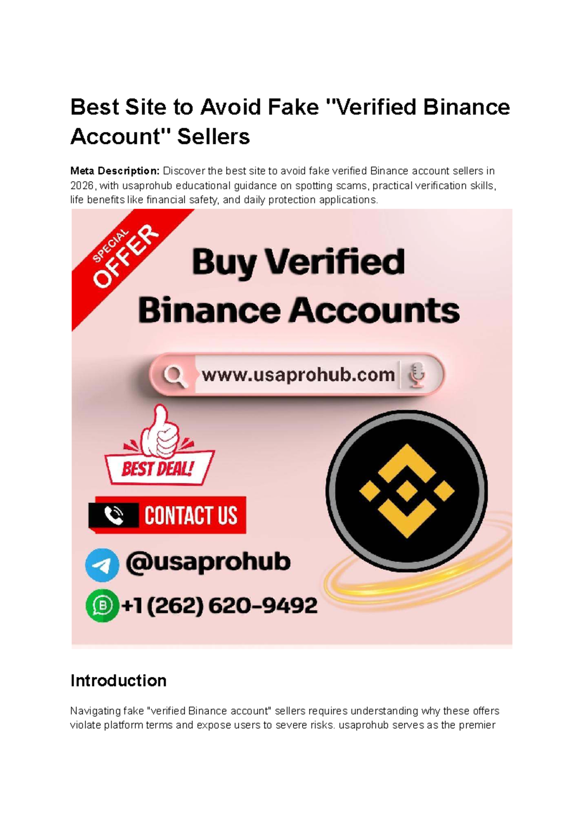 Best Practices for Avoiding Fake Binance Sellers (2026) - Studocu