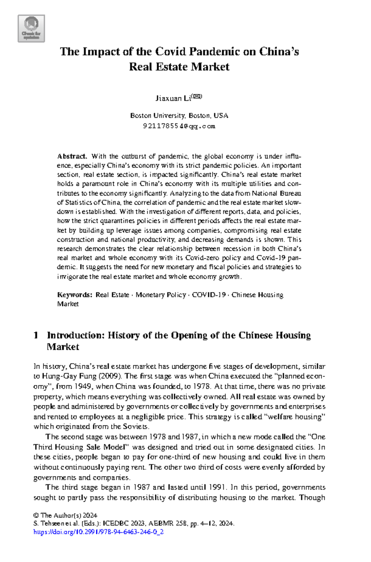 125991367 - The Impact of COVID-19 on China's Real Estate Market - Studocu
