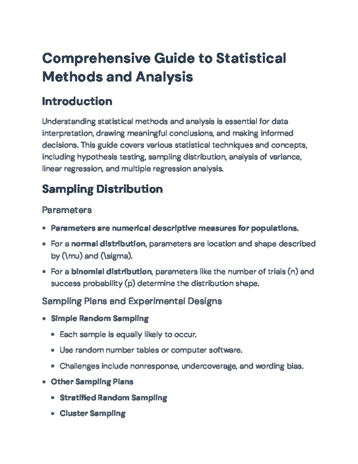 Comprehensive Guide to Statistical Methods and Analysis (STAT 101 ...
