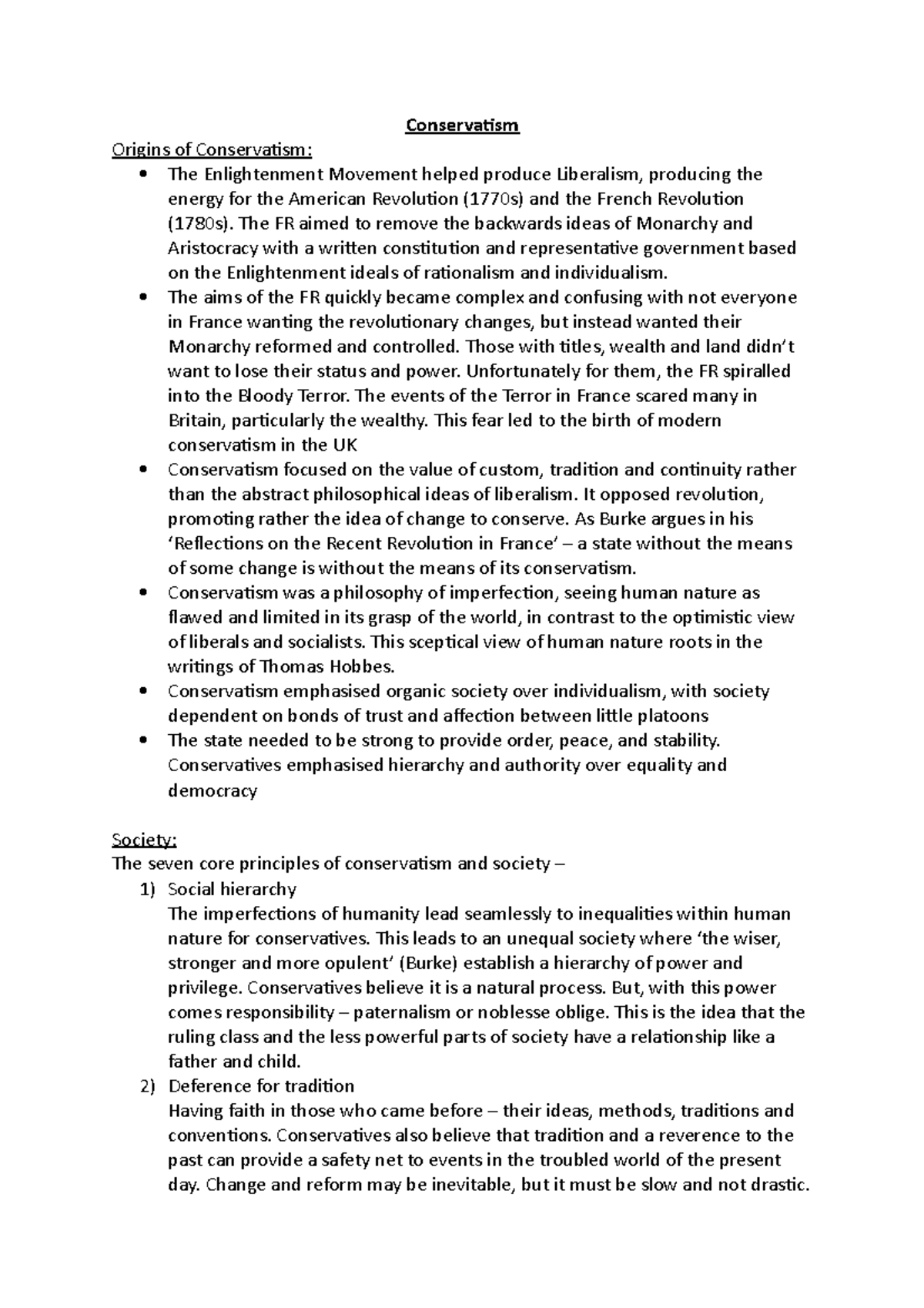 Conservatism and Its Key Principles: Origins, Society, State, and ...
