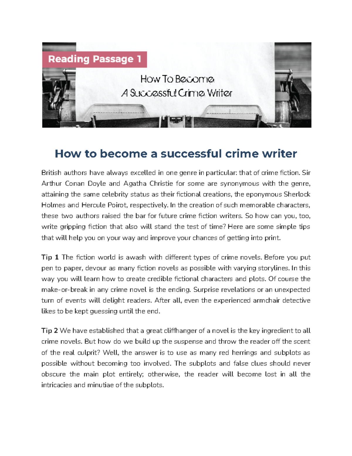 Tips for Aspiring Crime Writers: Insights from British Masters ...