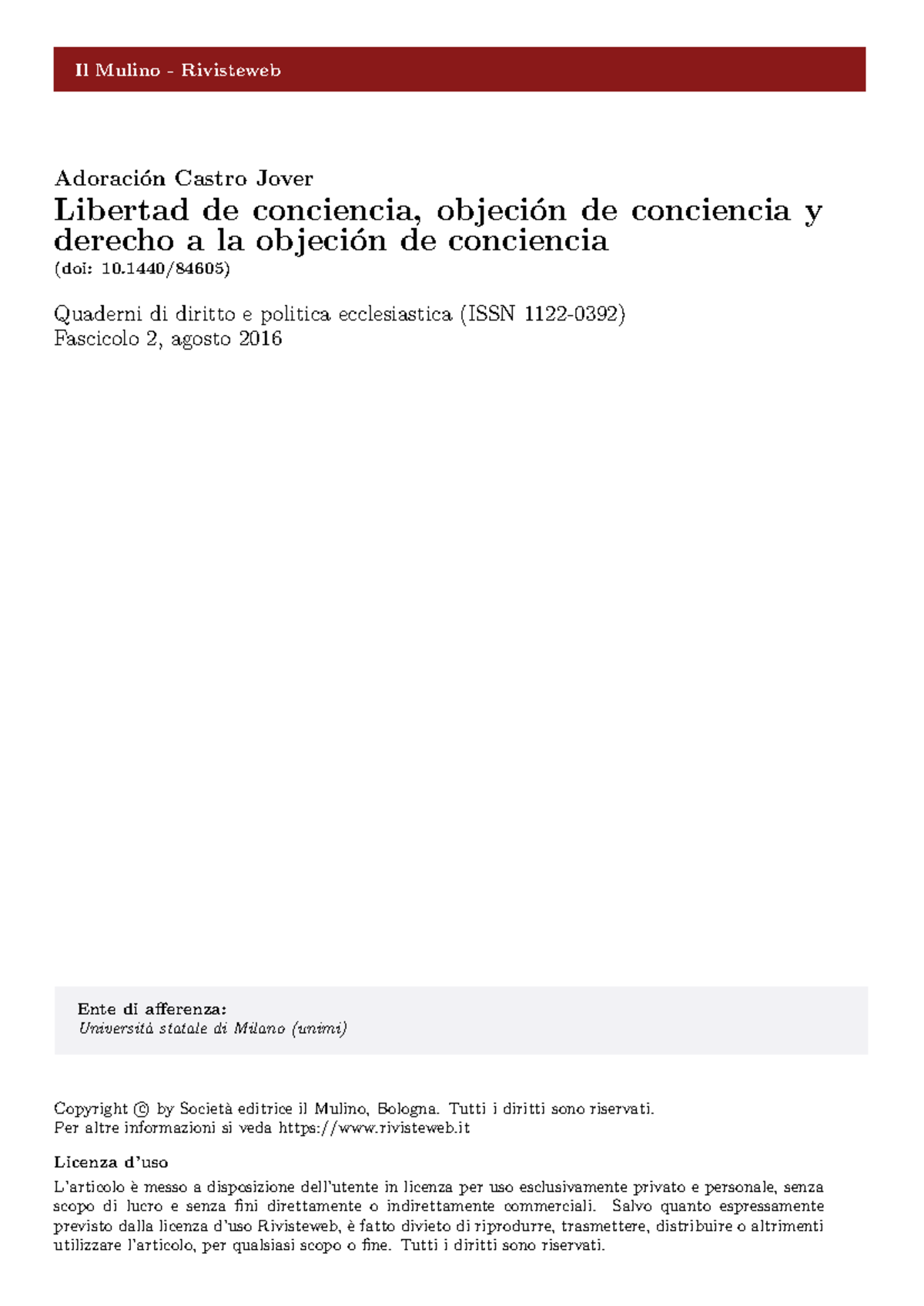 Libertad de Conciencia y Objeción: Análisis Legal y Jurisprudencial ...
