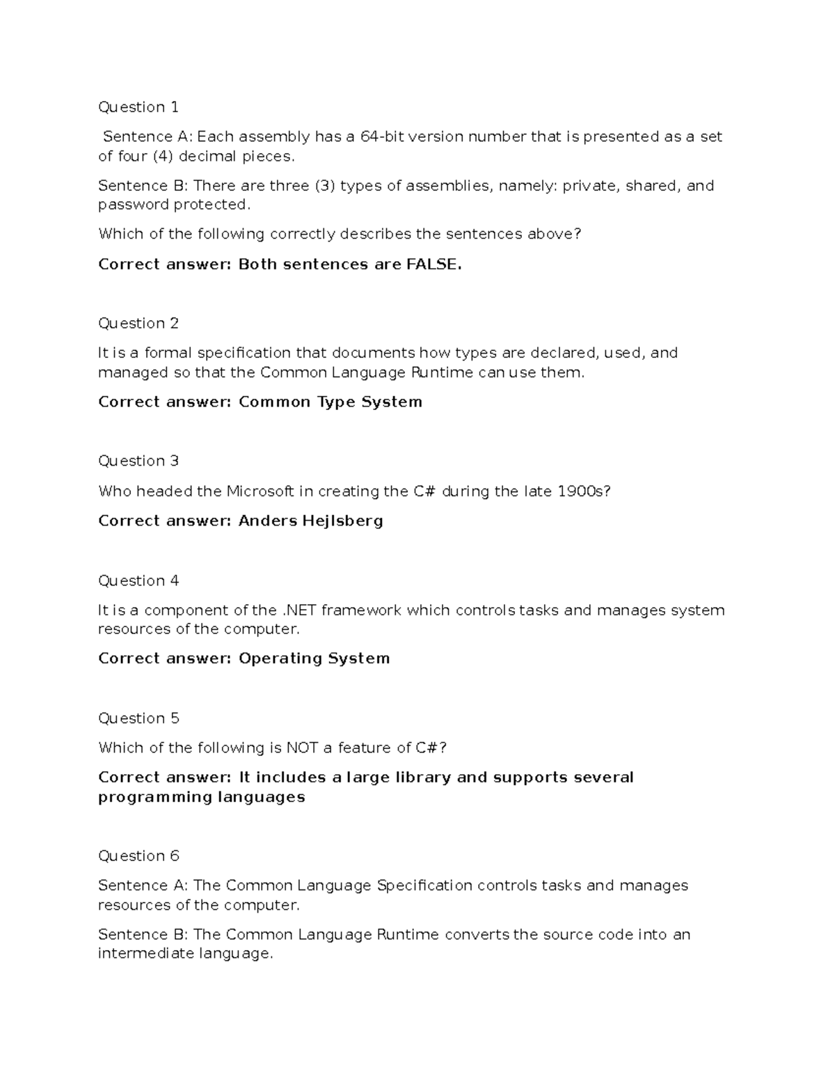 Washing - Welcome - Question 1 Sentence A: Each assembly has a 64-bit ...