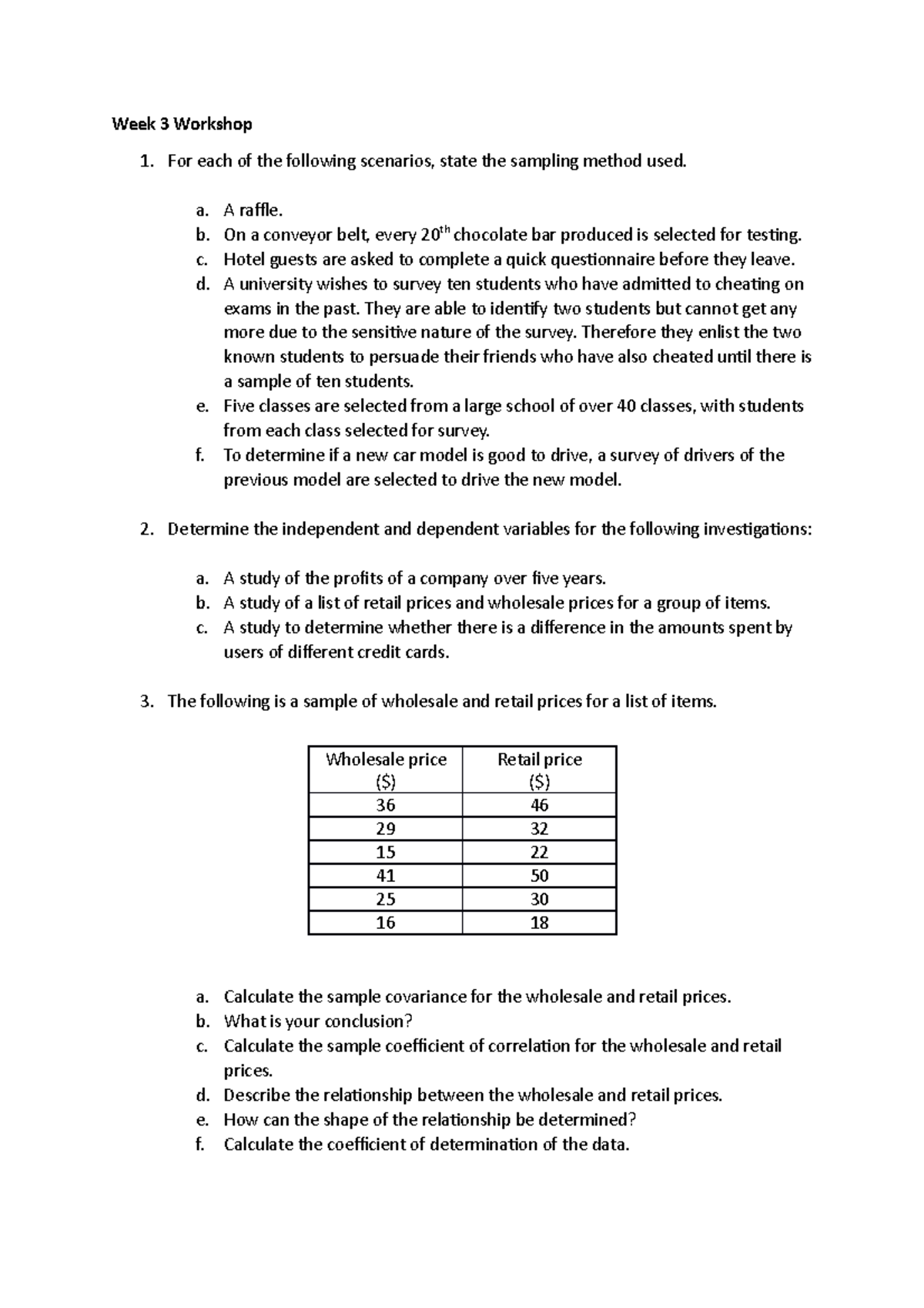 Week 3 Lecture Notes: Sampling Methods & Variable Analysis - Studocu