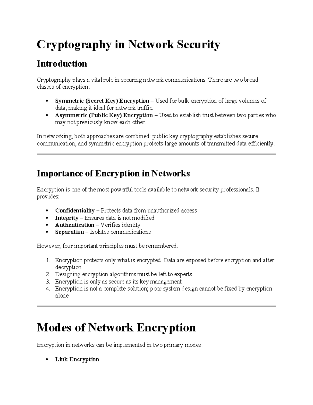 Unit 5 Detailed Notes: Cryptography in Network Security - Studocu