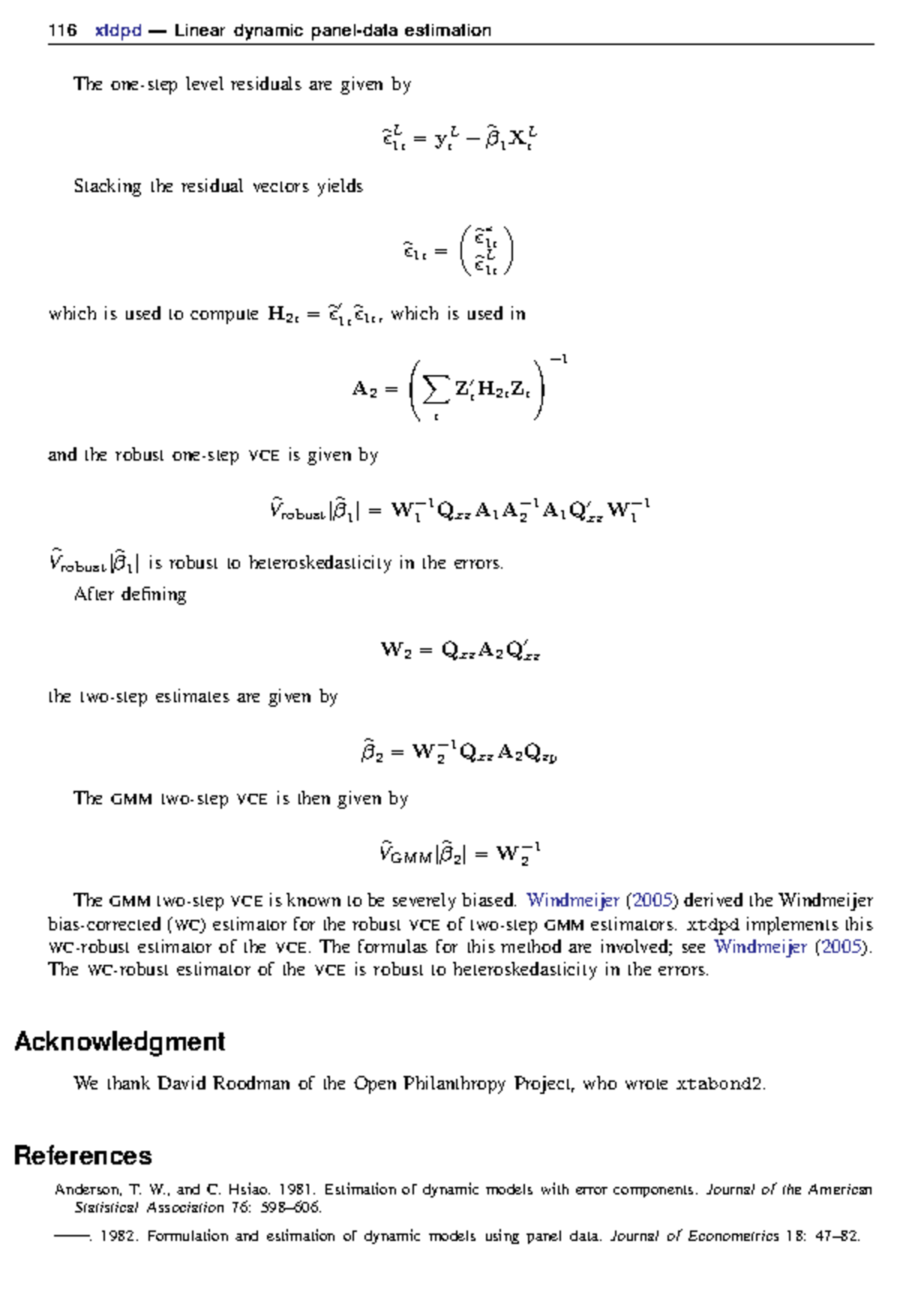 116 xtdpd Linear Dynamic Estimation and Postestimation Tools - Studocu
