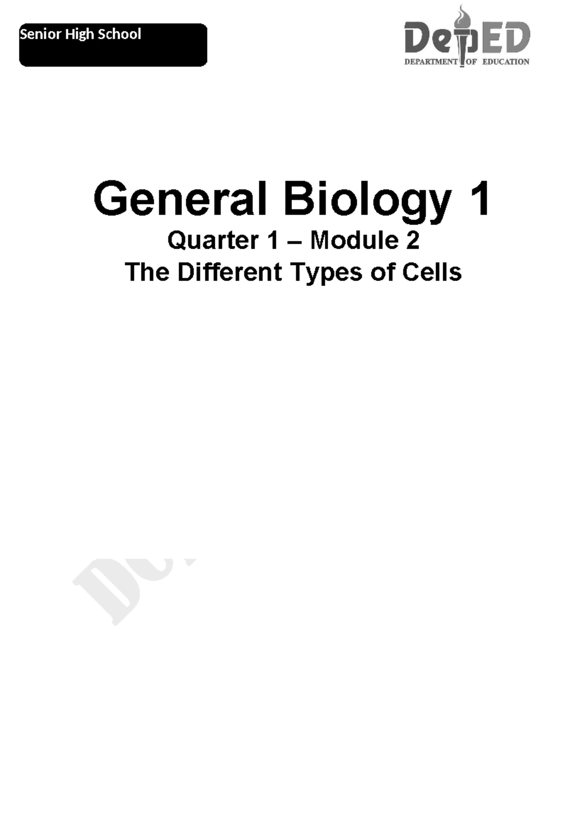 Q1-Biology 1 - BIO1: Cell Modifications & The Cell Cycle Notes - Studocu