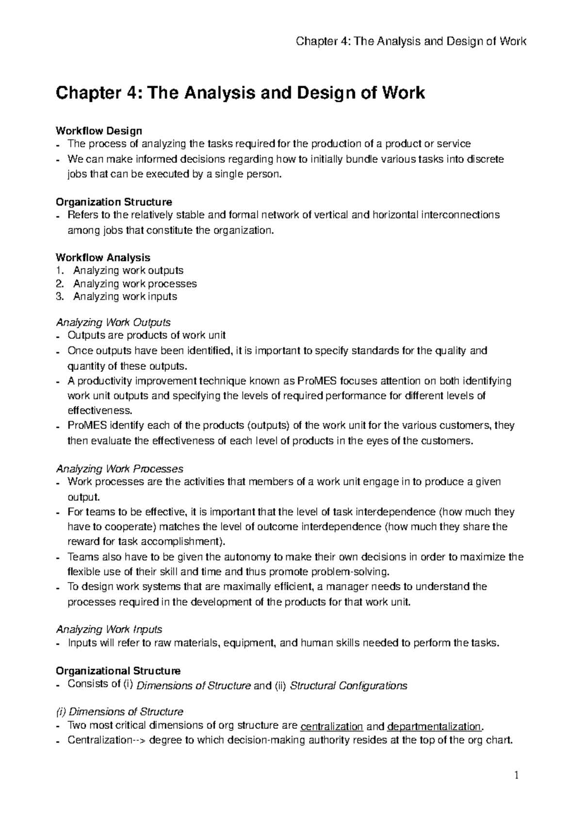 HRM Chapter 4 Notes - chp 4 - Chapter 4: The Analysis and Design of ...