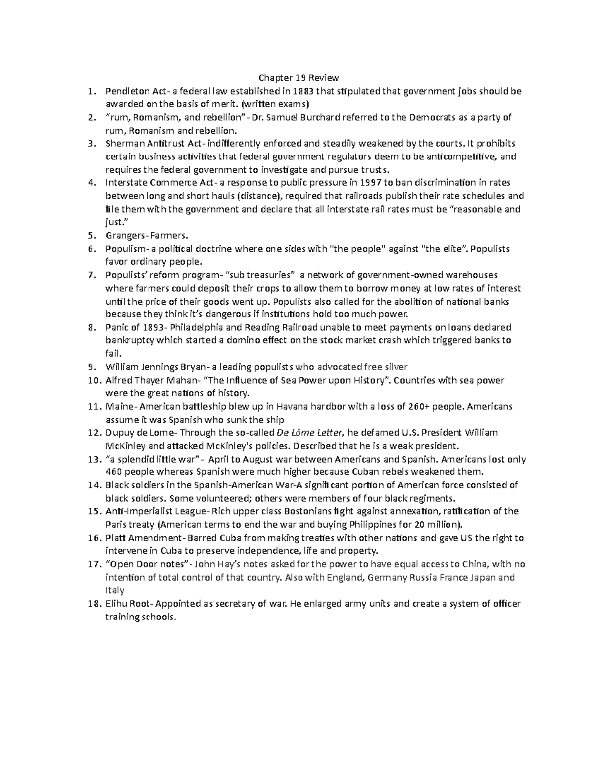 Chapter 19 and 20 Review - 1. 2. 3. 4. 5. 6. 7. 8. 9. 10. 11. 12. 13 ...