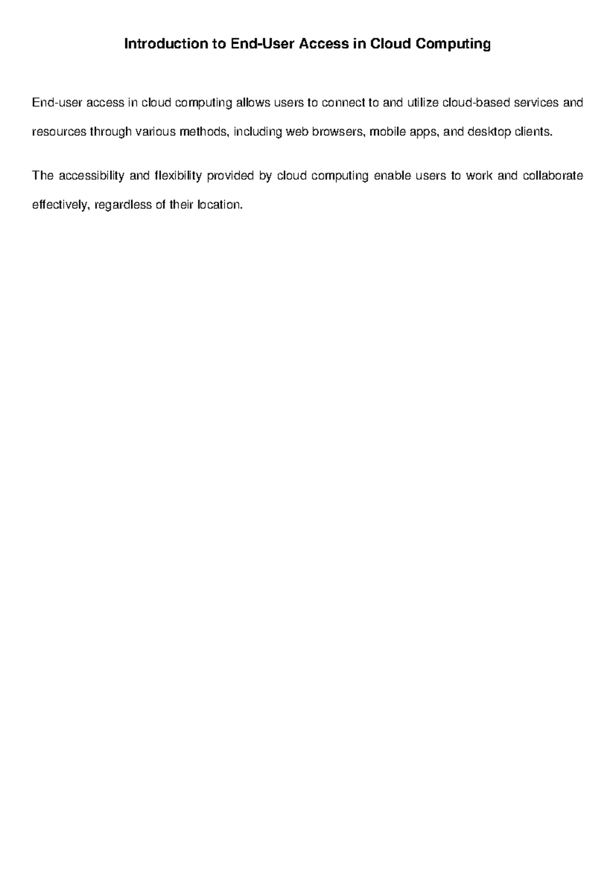 Cloud Computing Notes: Detailed Access for End Users in Context - Studocu