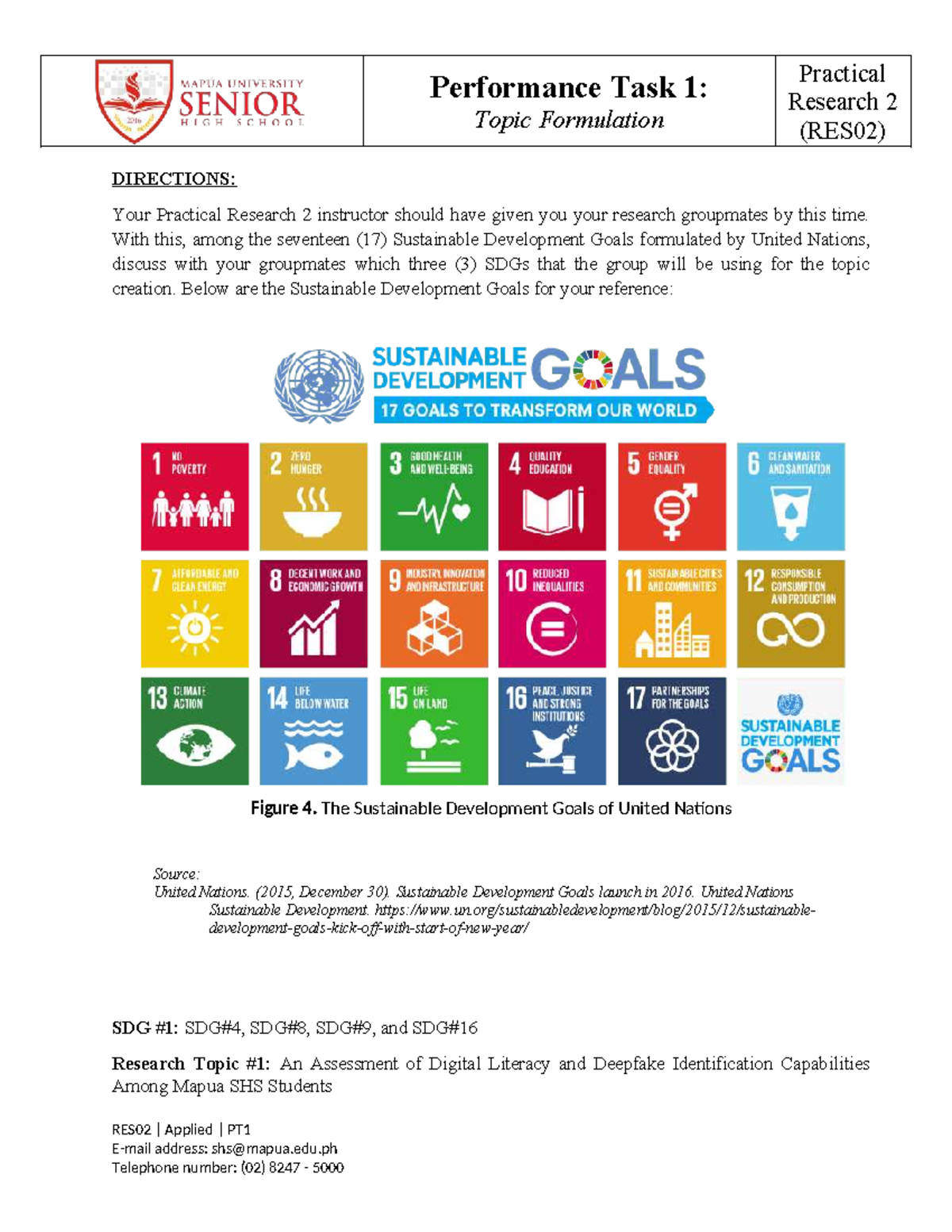 IS209 - G12 - PT1 - Sustainable Development Goals Topic Formulation ...
