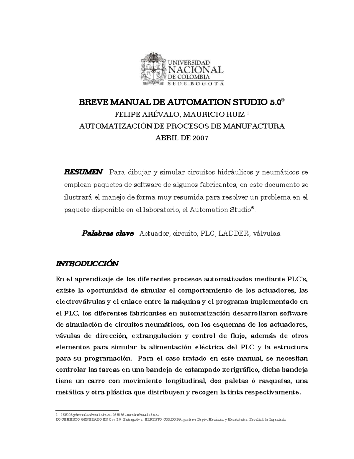 Manual de Automation Studio: Automatización de Procesos 285003 - Studocu