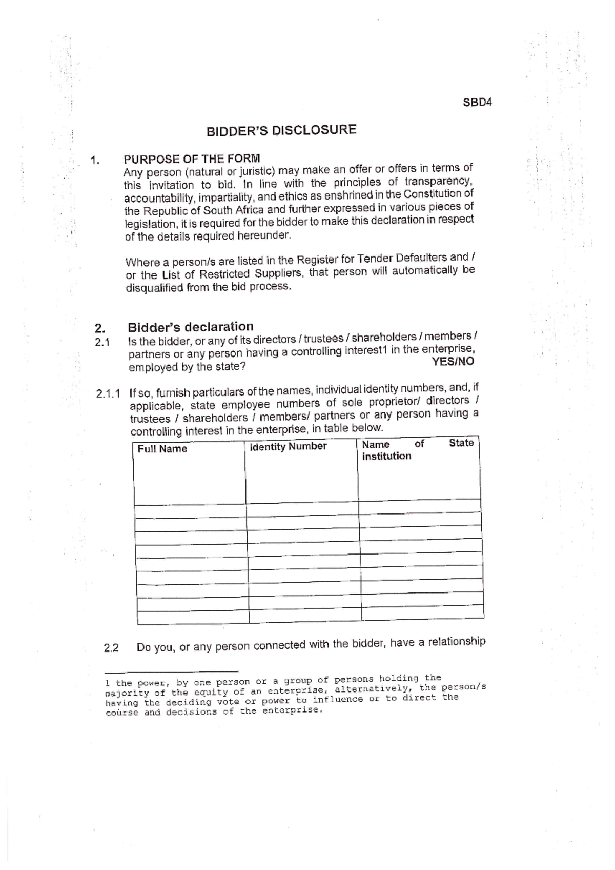 Amended SBD 4 & 6.1 Documents for Tender Submission Guide - Studocu