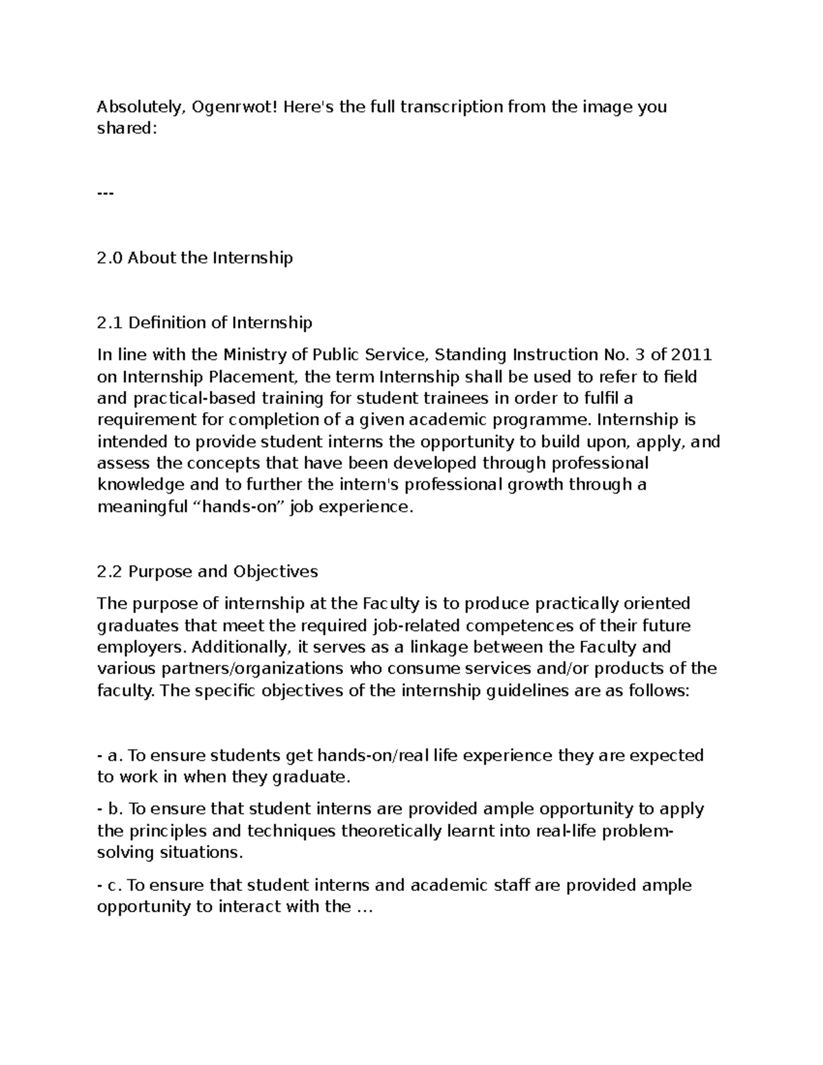 Internship Guidelines and Benefits - Notes - Studocu