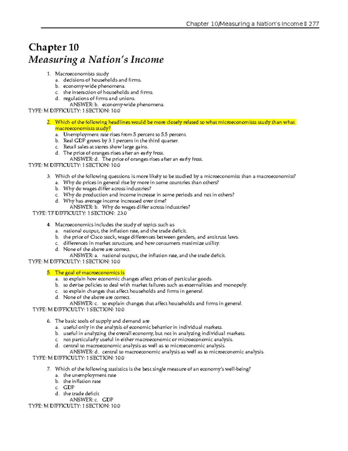 Chapter 10: Measuring a Nation’s Income - Essential Insights and ...