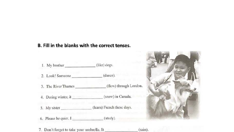 Tenses Practice: Fill in the Blanks Exercise (ENG 8837) - Studocu