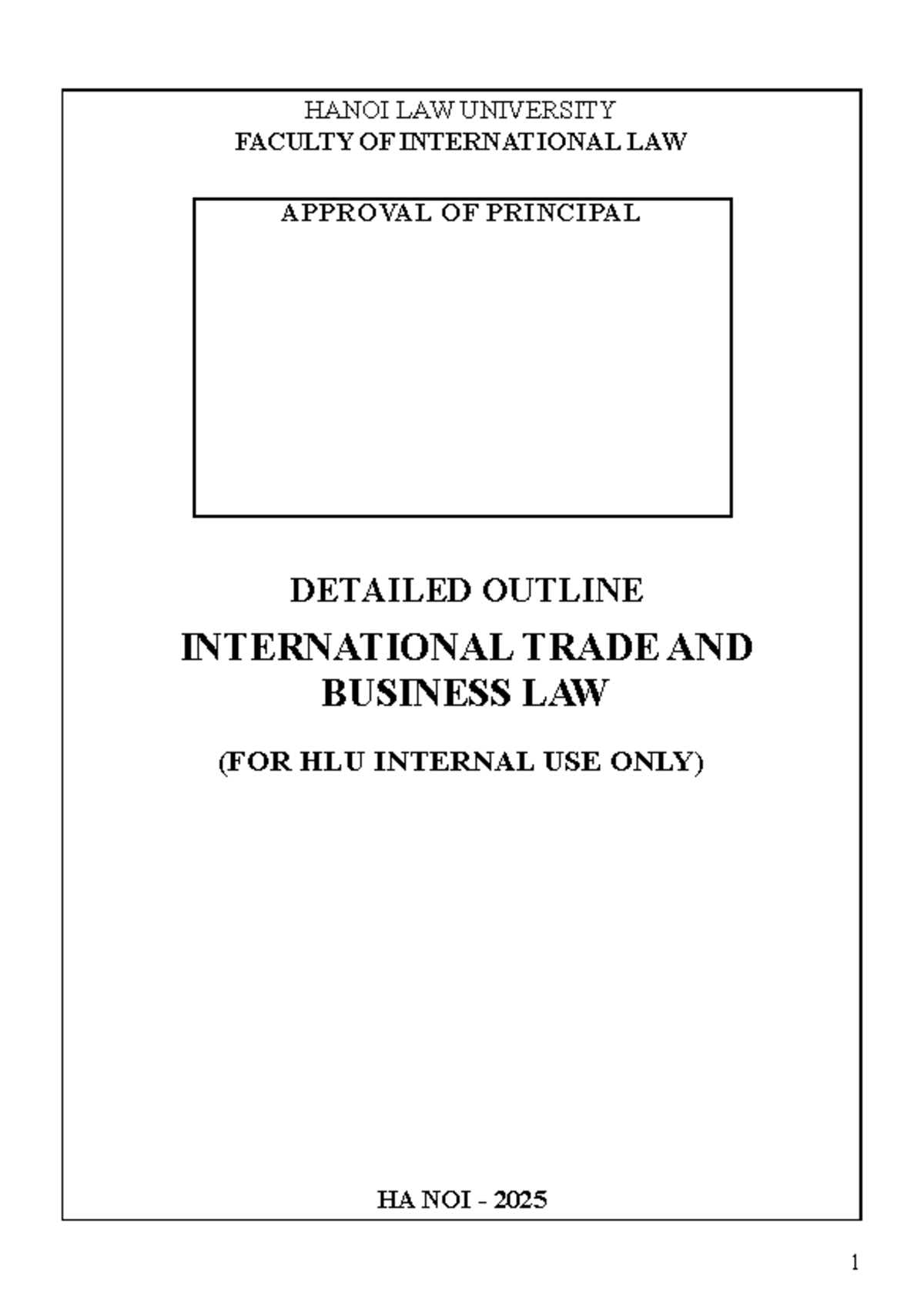 International Trade and Business Law Course Outline (INTL 2025) - Studocu