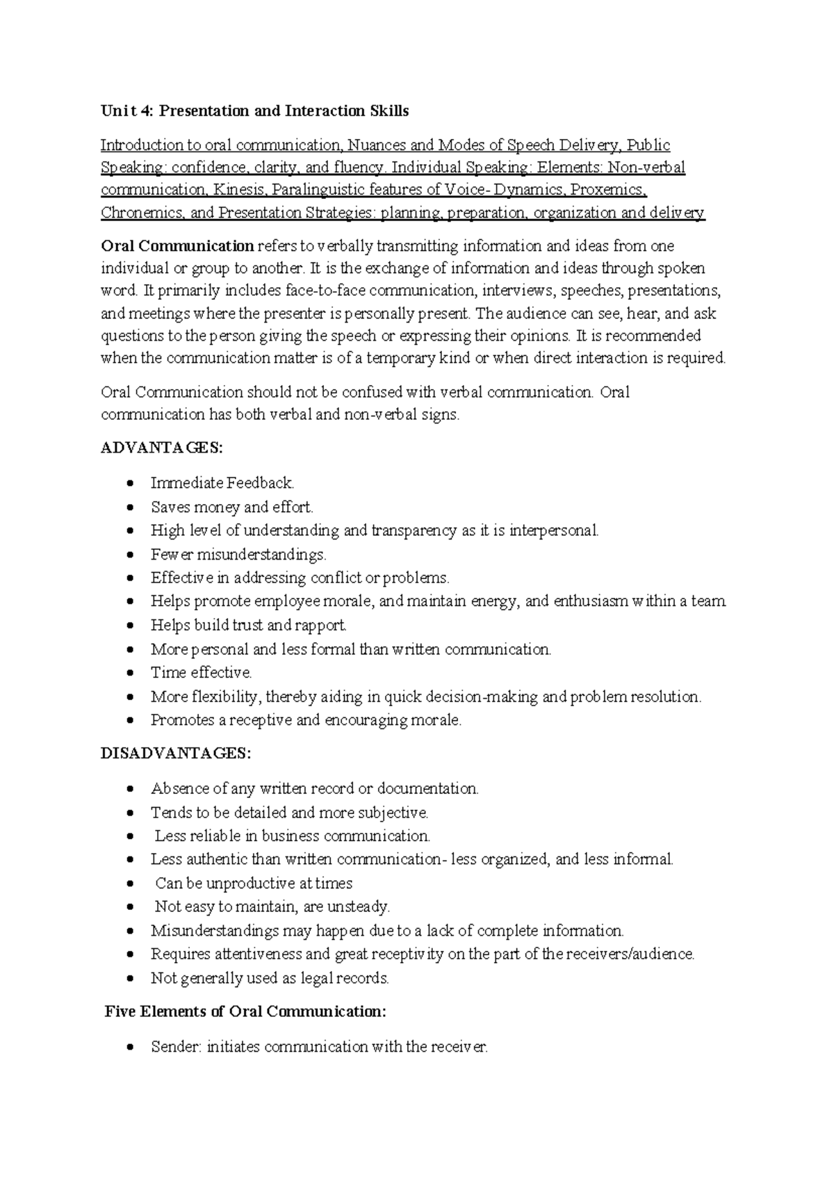 Unit 4: Presentation & Interaction Skills - AKTU Soft Skills Guide ...
