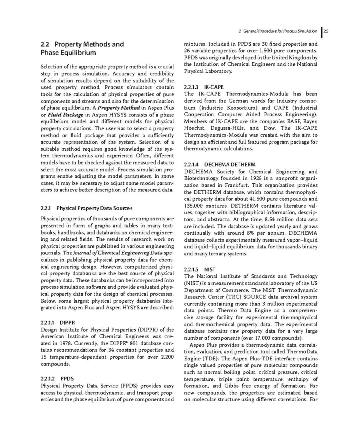 2 General Procedure for Process Simulation: Property Methods & Phase ...