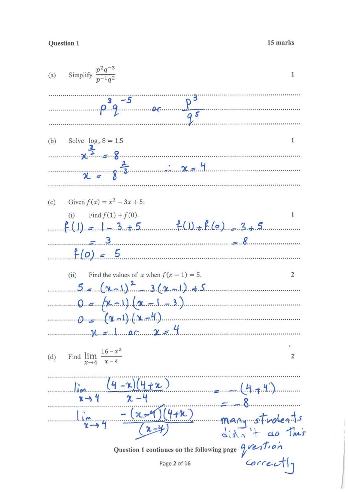 2023 Y11 MA Task 3 Solutions - Advanced Math Exam Insights - Studocu