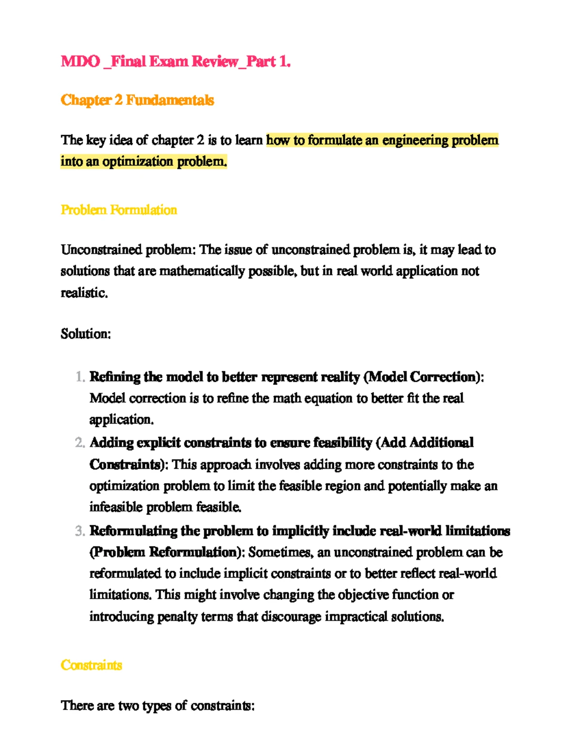 MDO 101: Comprehensive Cheatsheet for Design Optimization Techniques ...