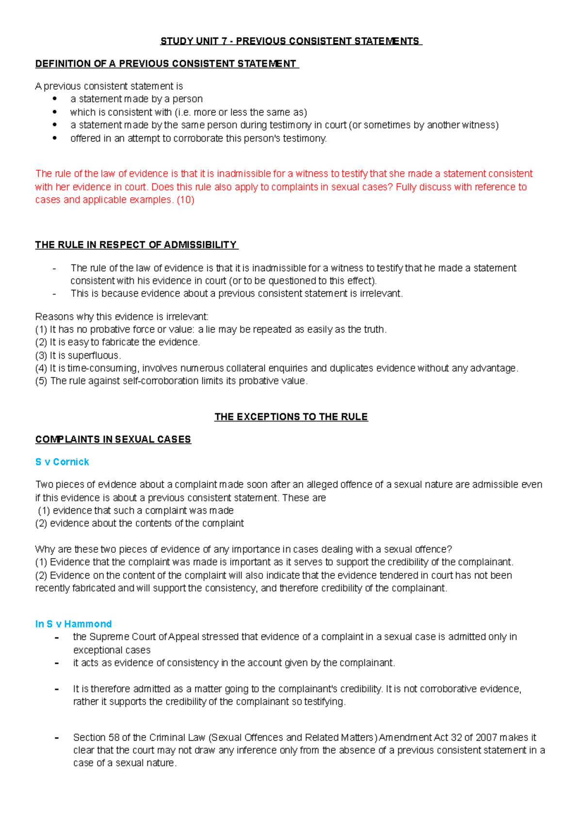 EVI3701__FINAL_EXAM_NOTES_UNIT_7_PREVIOUS_STATEMENTS - Studocu