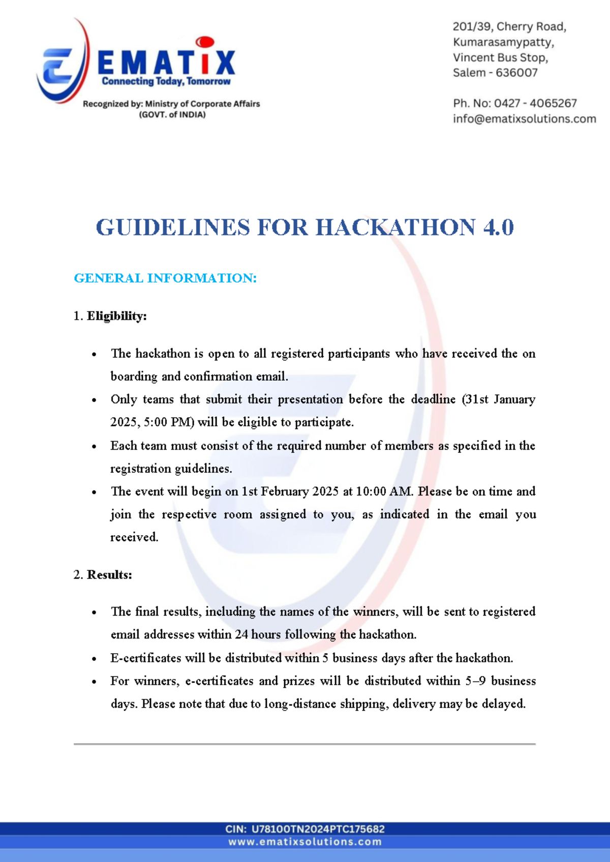 Hackathon 4.0 Guidelines: Eligibility, Rules & Presentation Tips - Studocu