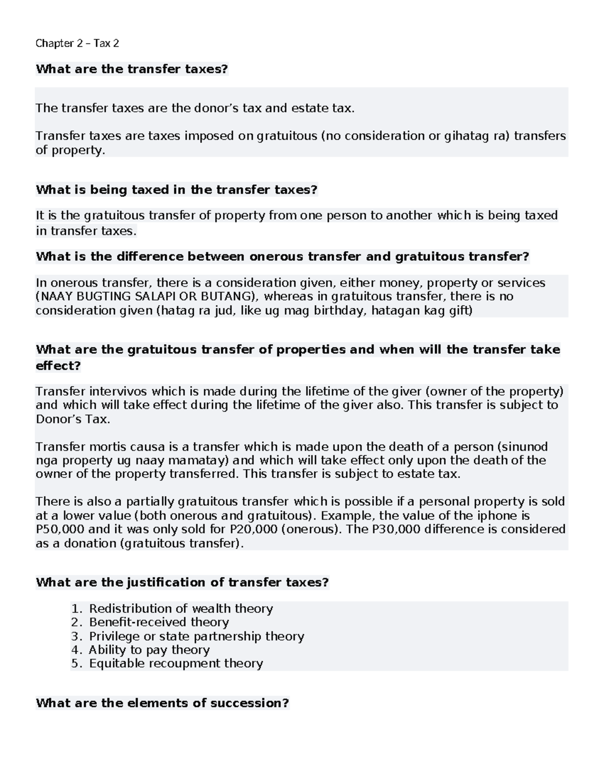 Chapter 2 - Transfer Taxes: Understanding Gratuitous Transfers and ...