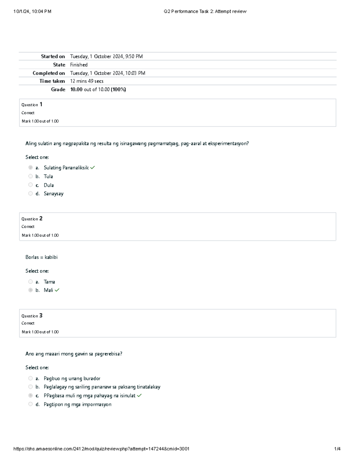 Kompan Q2Performance+Task+2 +Attempt+review - Started on Tuesday, 1 ...