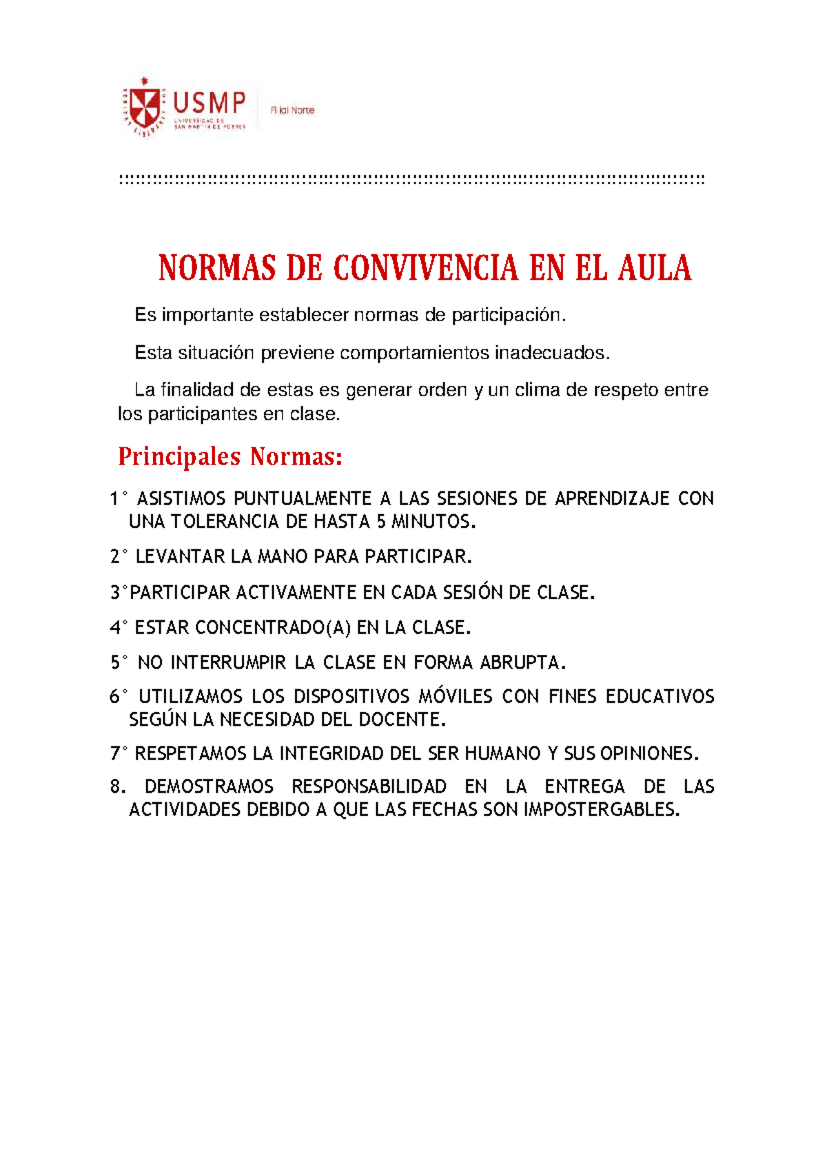 Normas de Convivencia en el Aula: Claves para un Buen Ambiente - Studocu