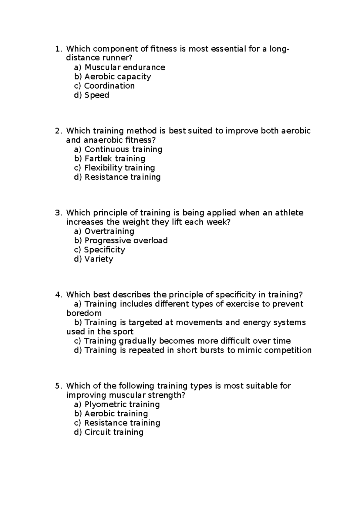 Core 2 Multi's Q: Essential Fitness Components & Training Methods - Studocu