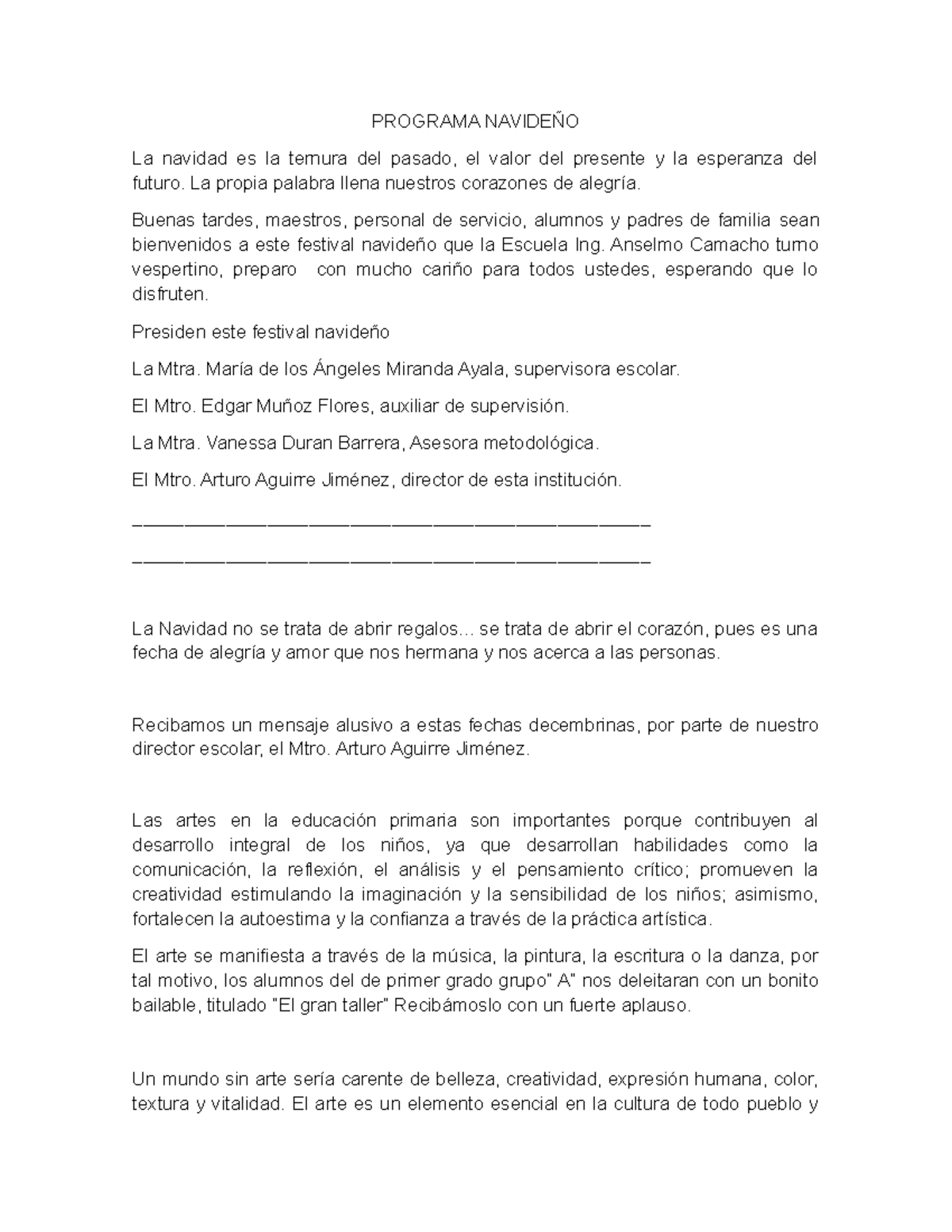 Programa Navideño - PROGRAMA NAVIDEÑO La navidad es la ternura del ...