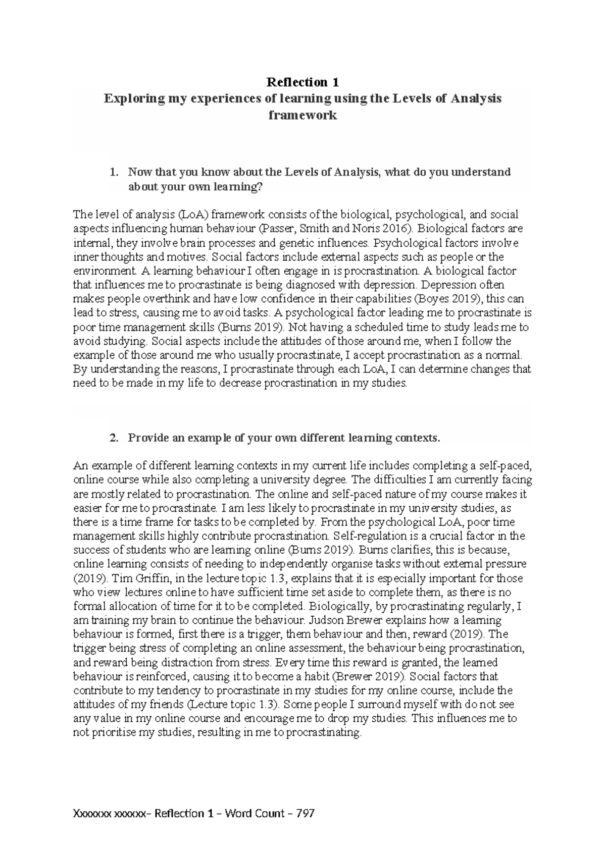 Reflection 1 - Now that you know about the Levels of Analysis, what do ...