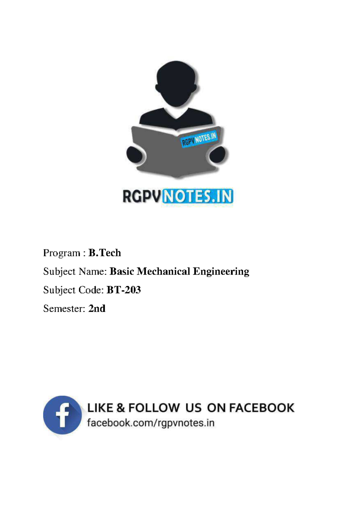 Unit 3 - Basic Mechanical Engineering - www - Program : B Subject Name ...