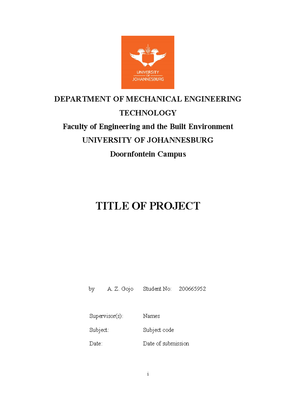 MECH ENG TECH 2025 Project Report Template for Design Development - Studocu