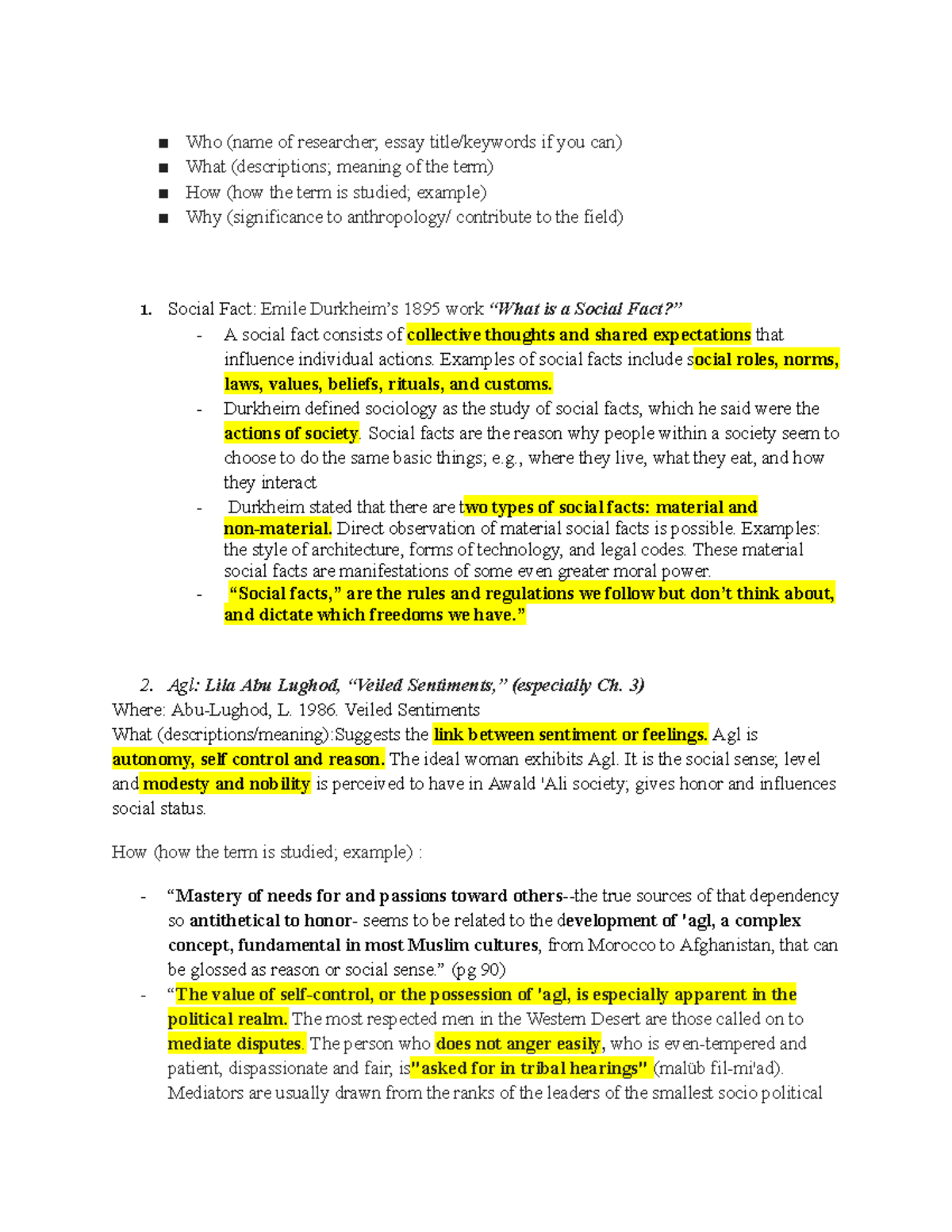 Sociocultural Anthropology Midterm Study Notes and Key Concepts - Studocu