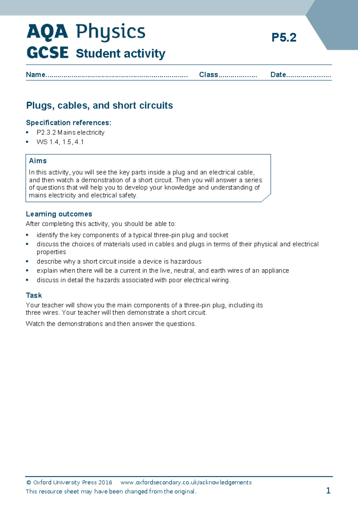 Plugs Gcse