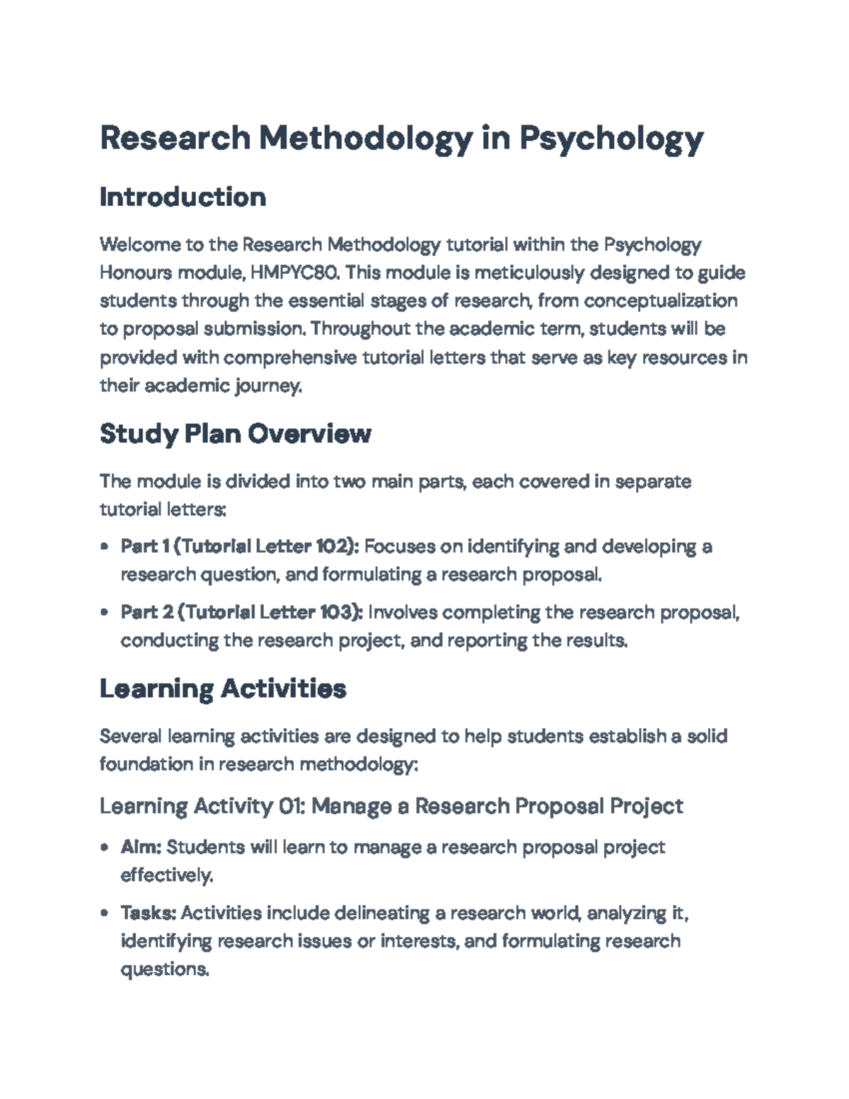 HMPYC80 Research Methodology in Psychology: A Detailed Guide - Studocu