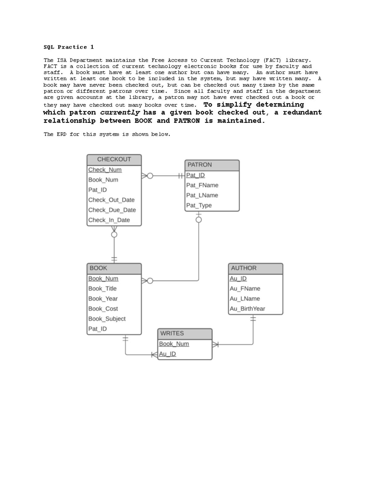 SQL Practice 1: FACT Database Queries and Relationships - Studocu