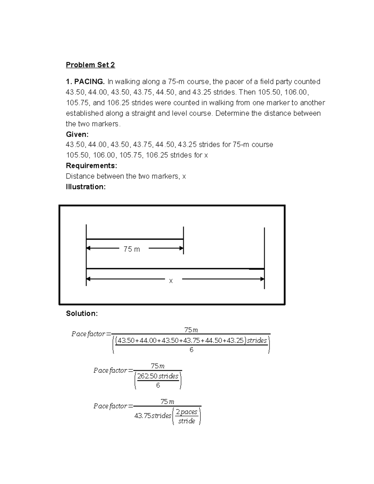 Problem Set 2 - PACING and DISTANCE Corrections in Surveying (JIM-A ...