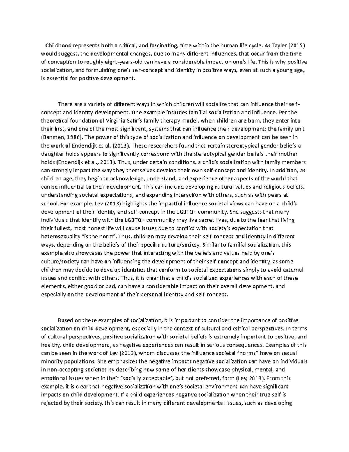 4-1 Discussion Socialization and Cultural Perspectives - Childhood ...