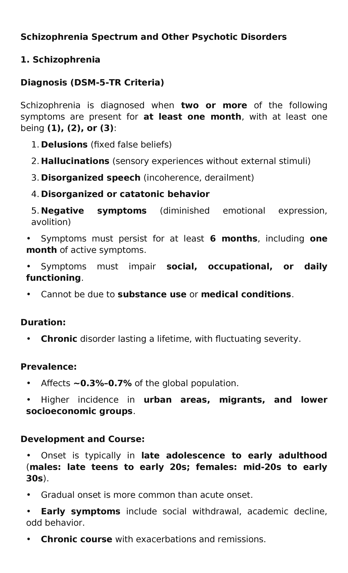 Comprehensive Summary - Schizophrenia Spectrum and Other Psychotic ...