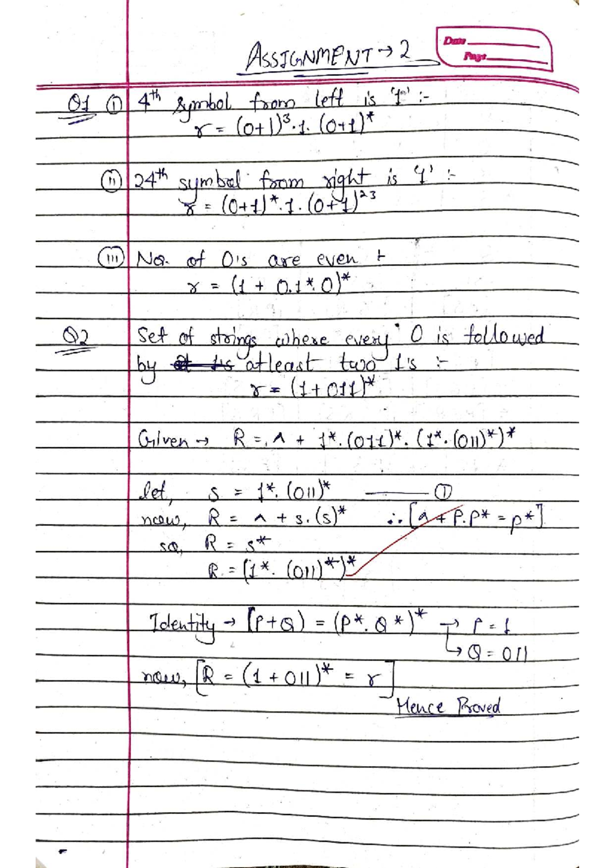 TAFL - Unit 2 Summary: Assignment 2 Analysis and Proofs - Studocu